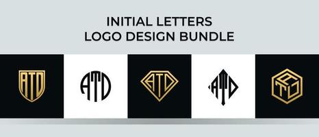 beginletters atd logo ontwerpen bundel vector