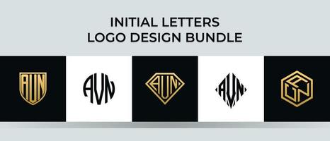 beginletters avn logo-ontwerpen bundel vector