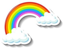 regenboog met wolken sticker vector