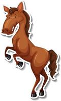 een paard dieren cartoon sticker vector