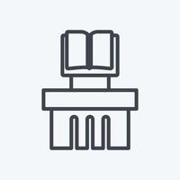 pictogram oude boektentoonstelling - lijnstijl vector