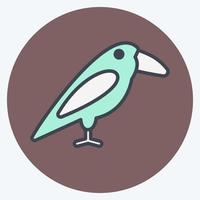 vogelpictogram in trendy kleurpartnerstijl geïsoleerd op zachte blauwe achtergrond vector
