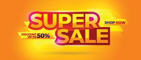 super sale banner vectorontwerp voor mediapromotie en reclame vector