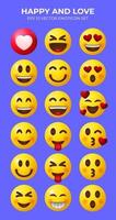 gelukkig en liefde emoticon set vector design element