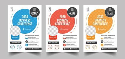 flyer-sjabloon voor zakelijke conferenties, zakelijke flyer-ontwerp met creatieve look en corporate flyer-ontwerp vector
