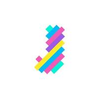 kleurrijke moderne pixel j brief logo ontwerpsjabloon. creatieve technologie pictogram symbool element vectorillustratie perfect voor uw visuele identiteit. vector