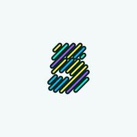 moderne kleurrijke 5 nummer element logo ontwerpsjabloon. schattig komische alfabet pictogram vectorillustratie perfect voor uw visuele identiteit. vector