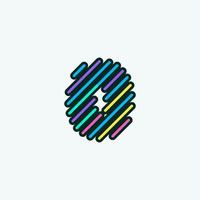 moderne kleurrijke 0 nummer element logo ontwerpsjabloon. schattig komische alfabet pictogram vectorillustratie perfect voor uw visuele identiteit. vector