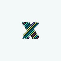moderne kleurrijke x letter element logo ontwerpsjabloon. schattig komische alfabet pictogram vectorillustratie perfect voor uw visuele identiteit. vector