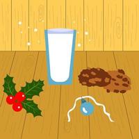 glas melk en koekjes voor de kerstman. voedsel illustratie. geïsoleerde vectorillustratie. zoete drank vector