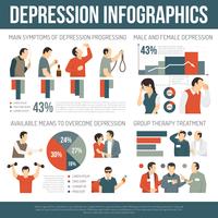 Depressie Infographics lay-out vector