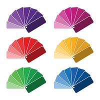 set van zes kleurenpalet - paarse, roze, rode, gele, groene en blauwe smaak vector