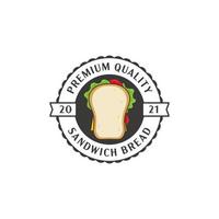 premium sandwich brood badge logo vector