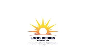 vector illustrator creatieve zon concept logo ontwerpsjabloon
