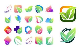 abstract vector set super collectie blad logo bedrijf bedrijf gezond en zakelijk kleurrijk ontwerp