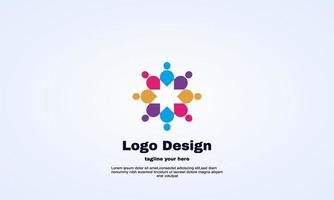 voorraad creatief sociaal netwerk mensen eenheid logo ontwerp vector