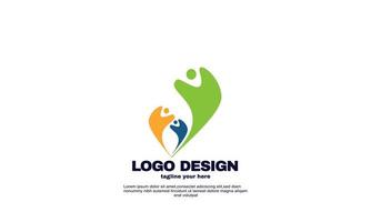 stock illustrator abstracte mensen zorg concept logo ontwerpsjabloon vector