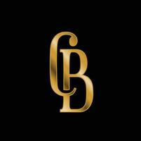 letter cb-logo met gouden stijl vector