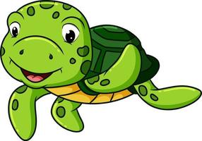 de gelukkige schildpad zwaait met de hand onder water vector