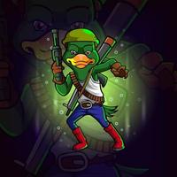 de shooter duck esport logo-ontwerp vector