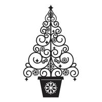 opengewerkte kerstboom vector
