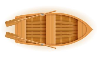 houten boot bovenaanzicht vectorillustratie vector