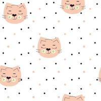 naadloos patroon met schattige katten voor kinderkleding. vectorillustratie. vector