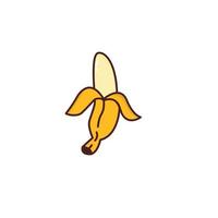 vector gepelde banaan op een witte achtergrond