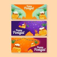banner van festival happy pongal vector