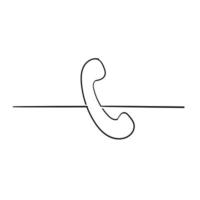 telefoon pictogram ontwerpsjabloon met doodle doorlopende lijnstijl vector