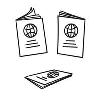 hand getrokken doodle paspoort pictogram illustratie geïsoleerd vector