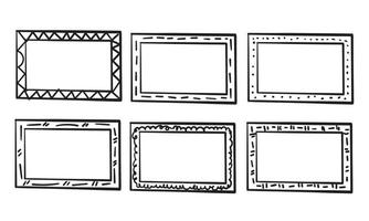 doodle frame collectie handgetekende lijn stijl vector