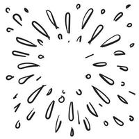 starburst doodle, sprankelende doodle, vuurwerk doodle illustratie vector