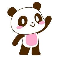 schattige kleine panda vector set illustratie, hallo pose
