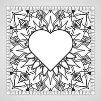 hand getekend hart met mandala. decoratie in etnische oosterse doodle sieraad. vector