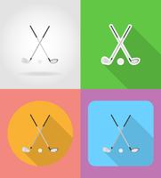 golfclub en bal plat pictogrammen vector illustratie