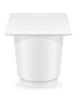 witte plastic container yoghurt vectorillustratie vector