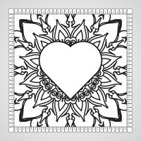 hand getekend hart met mandala. decoratie in etnische oosterse doodle sieraad. vector