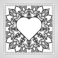 hand getekend hart met mandala. decoratie in etnische oosterse doodle sieraad. vector