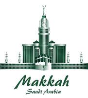 stad van makkah saoedi-arabië beroemde gebouwen. bewerkbare vectorillustratie vector