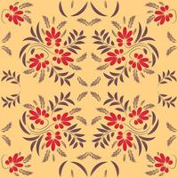 bloemen folk damast patroon fantasie bloemen geometrische fantasie vector