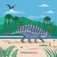 ankylosaurus. prehistorisch dier vector