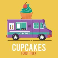 cupcakes foodtruck vector