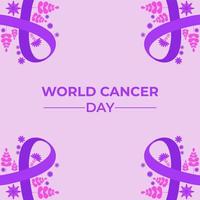 wereld kanker dag paars lint illustratie ontwerp vector