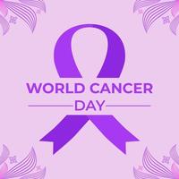 wereld kanker dag paars lint illustratie ontwerp vector