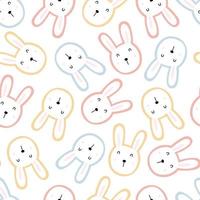 baby naadloze patroon schets van een konijn gezicht op een witte achtergrond hand getekende ontwerp in cartoon stijl. voor print, kinderkleding ontwerpen, decoratief behang. vector illustratie