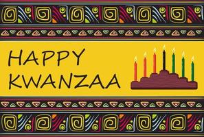 gelukkige kwanzaa-uitnodigingsvector voor web, kaart, sociale media. happy kwanza gevierd van 26 december tot 1 januari. vector