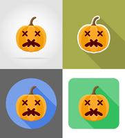 Halloween pompoen plat pictogrammen vector illustratie