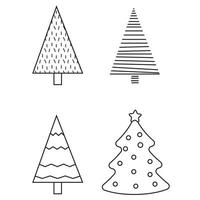 kerstboom doodles clip art vector illustratie holidaysset