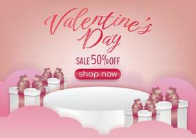 roze zoete harten Valentijnsdag bannerontwerp voor website vector